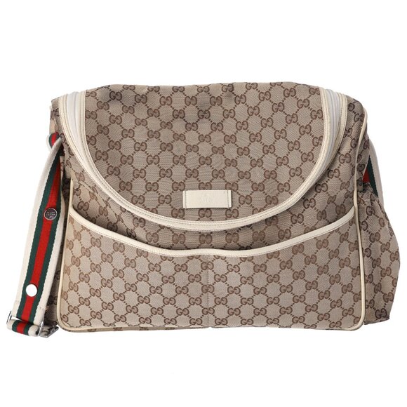 GUCCI GG Sherry Diaper Bag 123326 Beige Cream Multi Jacquard Leather - Picture 1 of 9